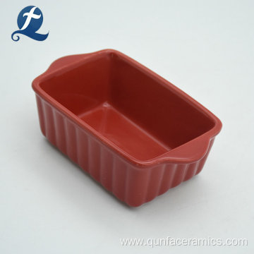 Rectangular Custom Ceramic Bakeware With Handle